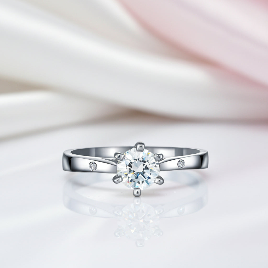 0.8 Ct Diamond Option 6-Prong Engagement Ring-Black Diamonds New York