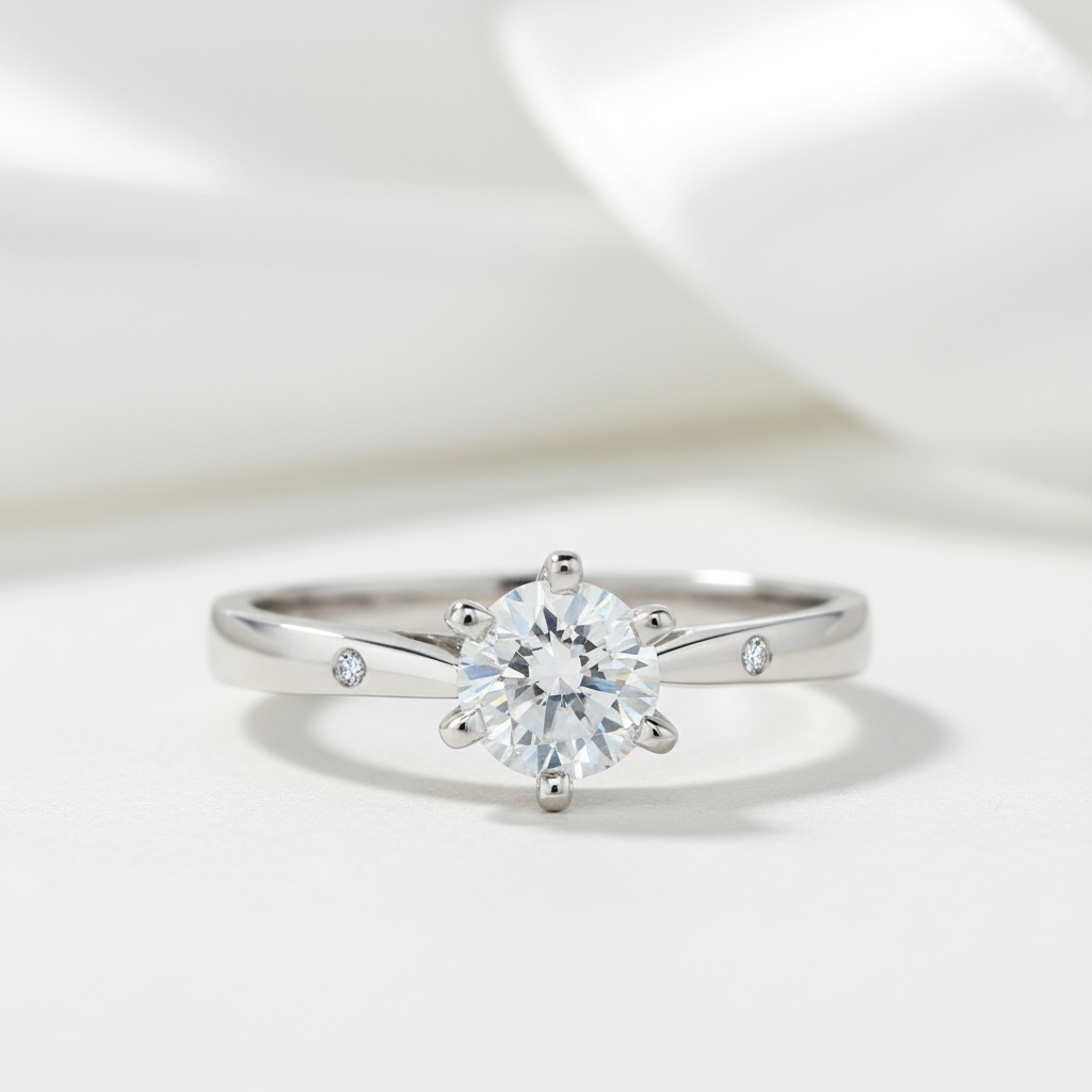 0.8 Ct Diamond Option 6-Prong Engagement Ring-Black Diamonds New York