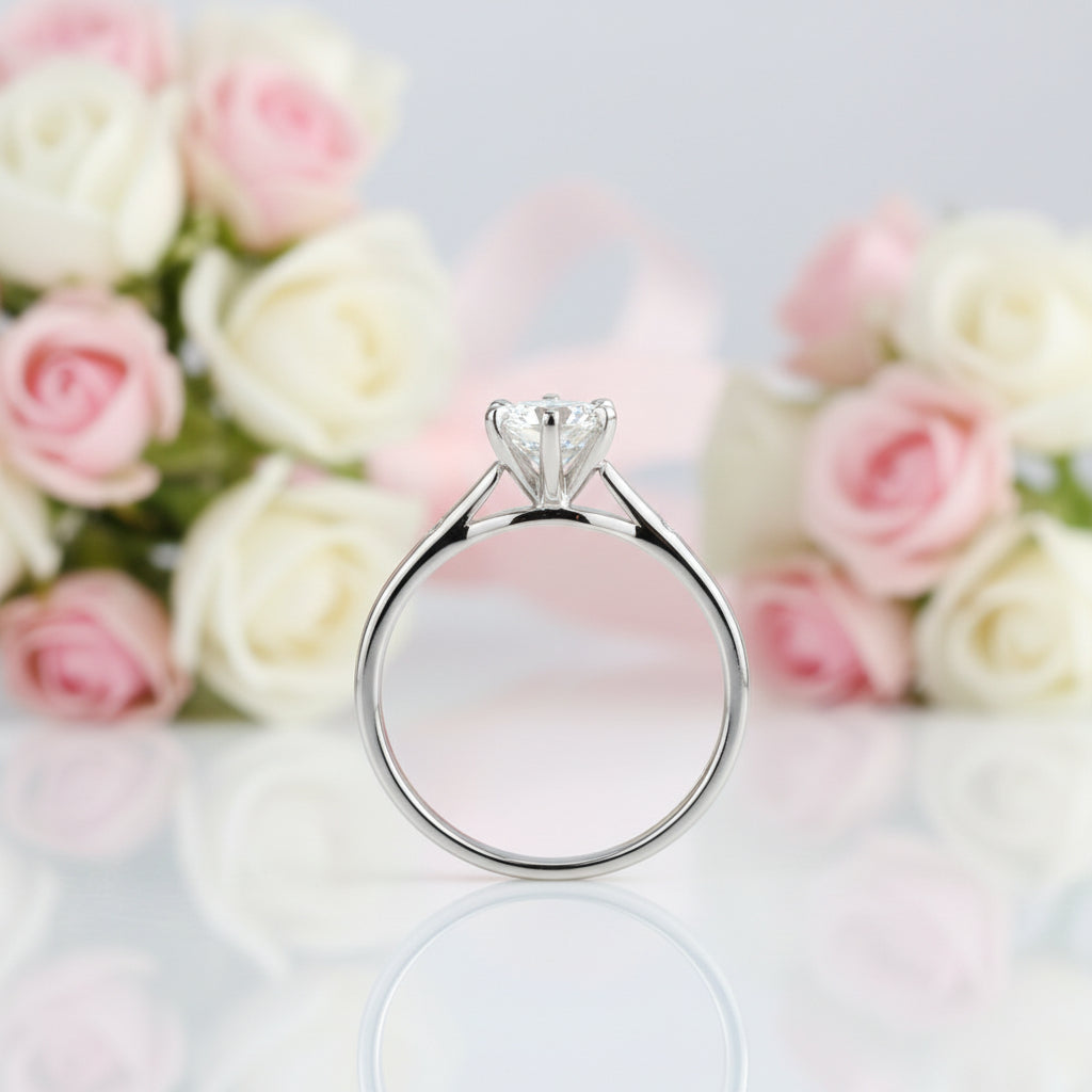 0.8 Ct Diamond Option 6-Prong Engagement Ring-Black Diamonds New York