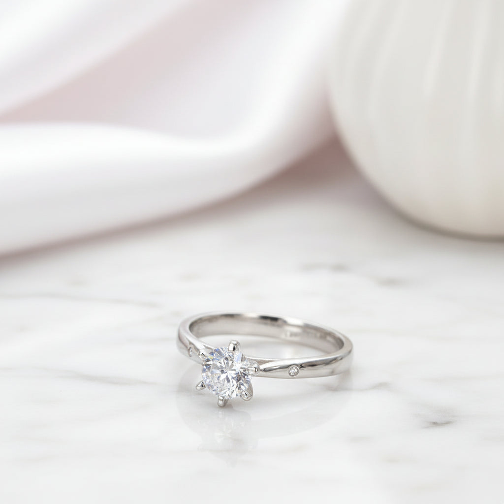 0.8 Ct Diamond Option 6-Prong Engagement Ring-Black Diamonds New York