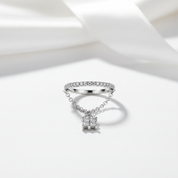 Eternity Round Diamond Option Women's Dangle Purse Ring-Black Diamonds New York