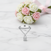 Eternity Round Diamond Option Women's Dangle Purse Ring-Black Diamonds New York