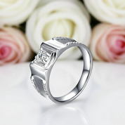 Created Sapphire Round Cut Men's Band-Black Diamonds New York