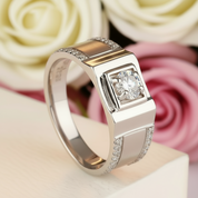 Created Sapphire Round Cut Men's Band-Black Diamonds New York