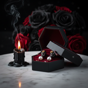 Creative Retro Skull Halloween Piercing Studs Earrings-Black Diamonds New York