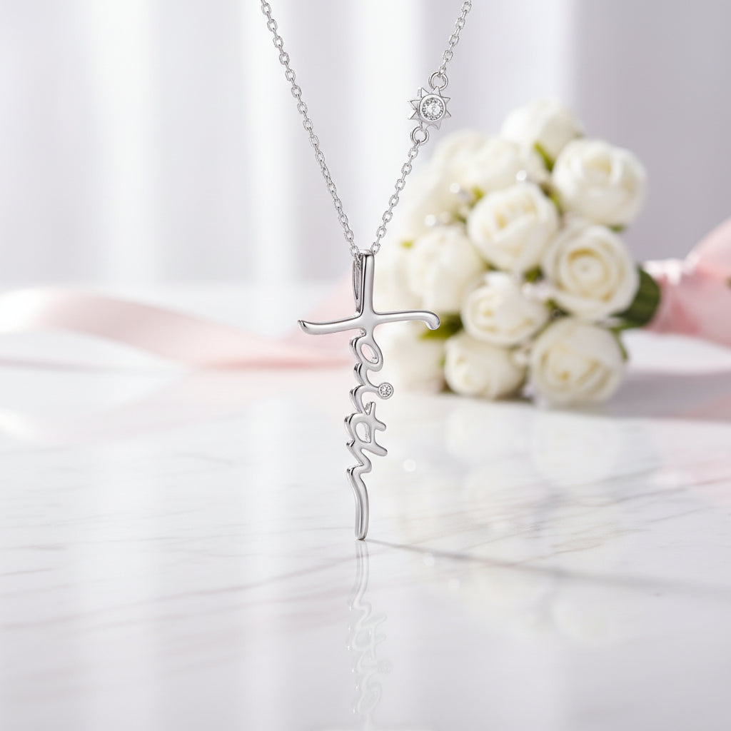 Cross Faith Diamond Chain Necklace-Black Diamonds New York