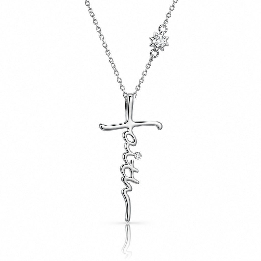 Cross Faith Diamond Option Chain Necklace-Black Diamonds New York
