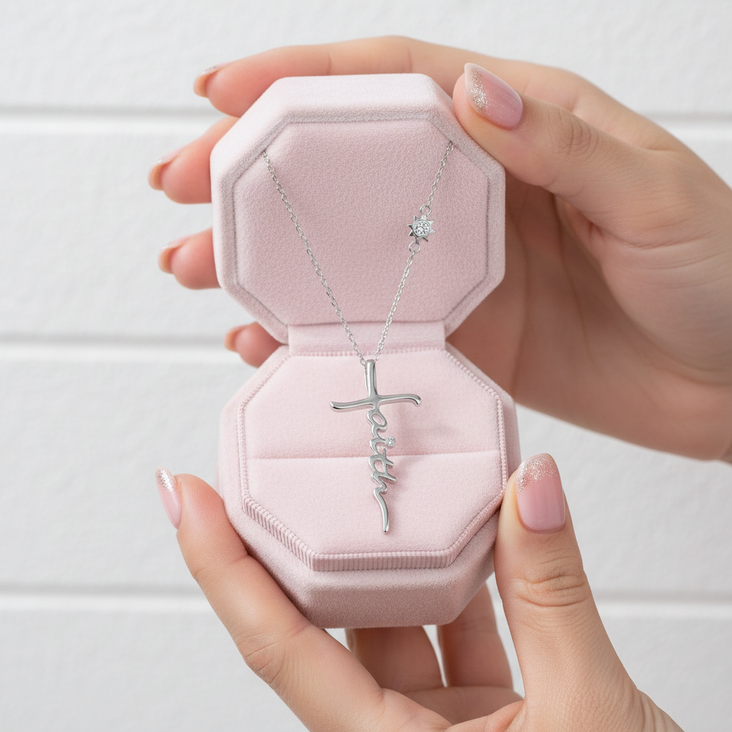 Cross Faith Diamond Chain Necklace-Black Diamonds New York