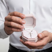 Cross Faith Diamond Chain Necklace-Black Diamonds New York