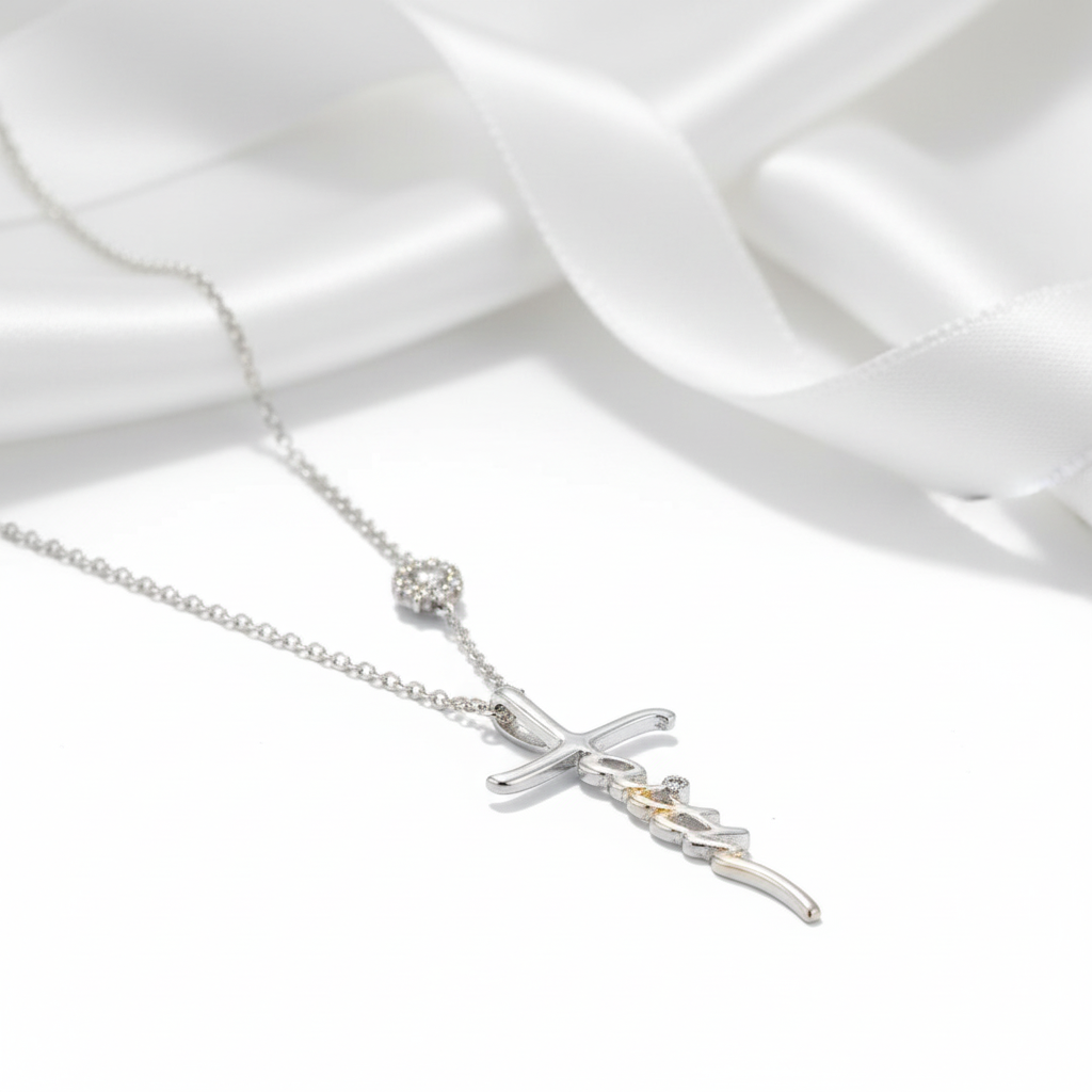 Cross Faith Diamond Chain Necklace-Black Diamonds New York