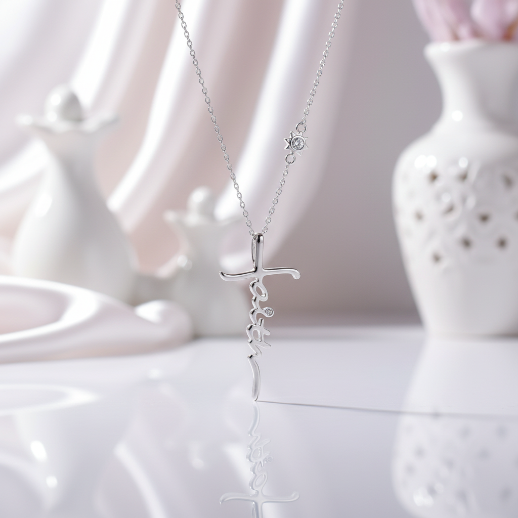 Cross Faith Diamond Chain Necklace-Black Diamonds New York