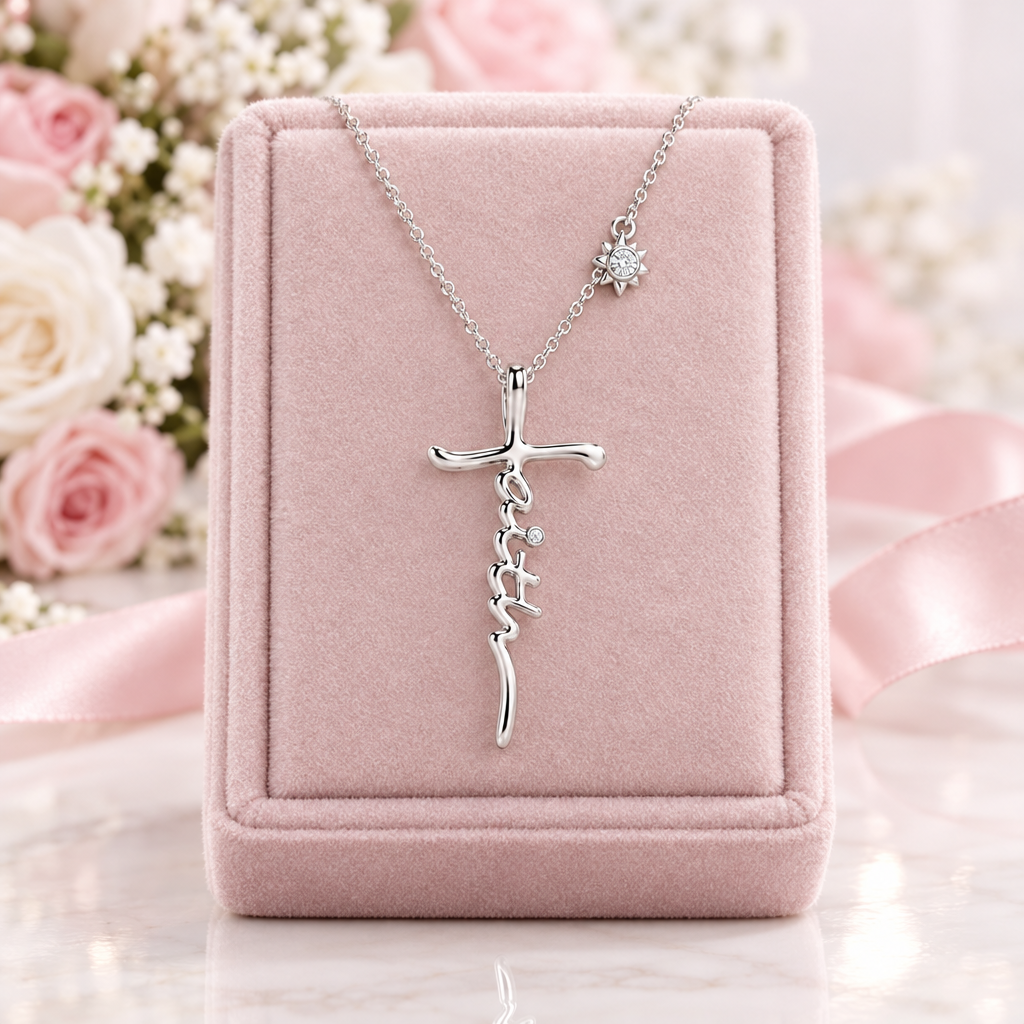 Cross Faith Diamond Option Chain Necklace-Black Diamonds New York