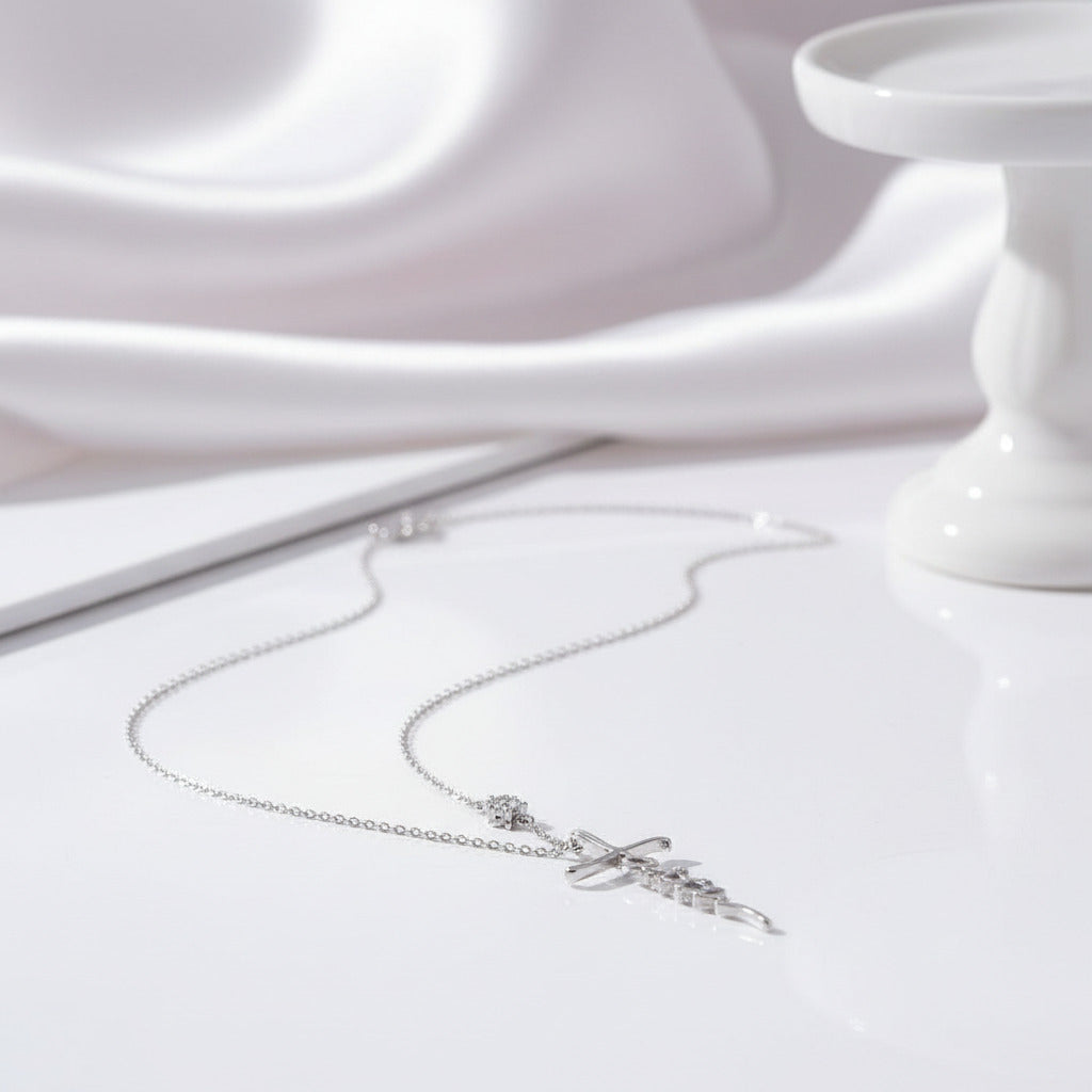 Cross Faith Diamond Chain Necklace-Black Diamonds New York