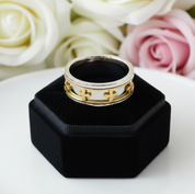 Cross Rotatable Men's Ring Band-Black Diamonds New York