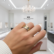 Cross Rotatable Men's Ring Band-Black Diamonds New York