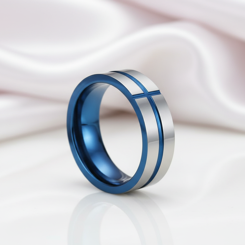 Cross Tank Men's Tungsten Carbide Wedding Band-Black Diamonds New York