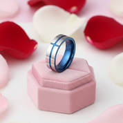 Cross Tank Men's Tungsten Carbide Wedding Band-Black Diamonds New York