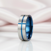 Cross Tank Men's Tungsten Carbide Wedding Band-Black Diamonds New York