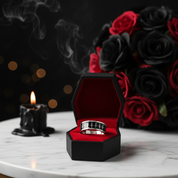 Cross Two Tone Men's Wedding Band-Black Diamonds New York