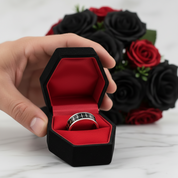 Cross Two Tone Men's Wedding Band-Black Diamonds New York