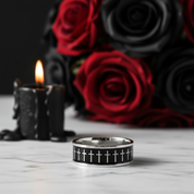 Cross Two Tone Men's Wedding Band-Black Diamonds New York