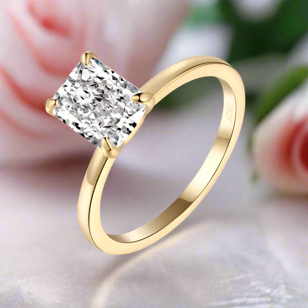 Crushed Ice Cut Sapphire Solitaire Engagement Ring-Black Diamonds New York