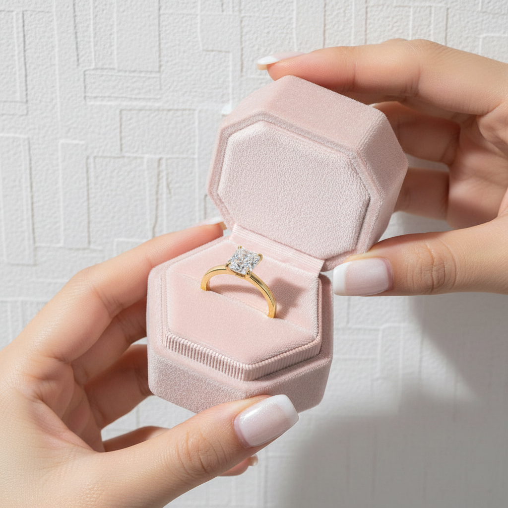 Crushed Ice Cut Sapphire Solitaire Engagement Ring-Black Diamonds New York