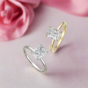 Crushed Ice Cut Sapphire Solitaire Engagement Ring-Black Diamonds New York