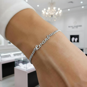 Cuban Chain Personalized Custom Name Bracelet-Black Diamonds New York