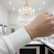 Cuban Chain Personalized Custom Name Bracelet-Black Diamonds New York