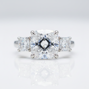 4.0 Ct Cushion-Cut Three-Stone Diamond Option Ring-Black Diamonds New York