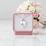 Custom Classic footprint Necklace with Birthstone-Black Diamonds New York