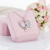 Custom Engraved Name Necklace with Birthstone-Black Diamonds New York