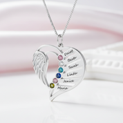 Custom Engraved Name Necklace with Birthstone-Black Diamonds New York