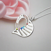 Custom Engraved Name Necklace with Birthstone-Black Diamonds New York