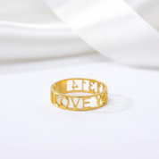 Custom Hallow Name Ring-Black Diamonds New York