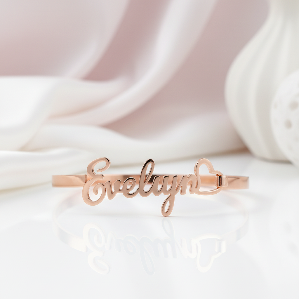 Custom Handcuff Name Bracelet-Black Diamonds New York