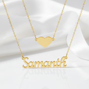 Custom Heart Name Layer Necklace-Black Diamonds New York