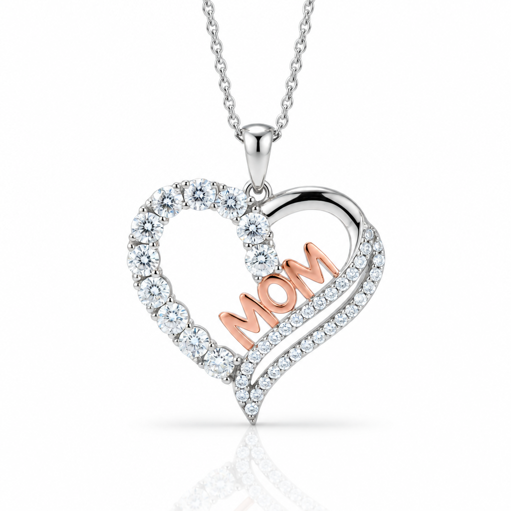 Custom Heart Necklace with Clear Diamond Option Paved Pendant-Black Diamonds New York