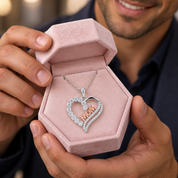 Custom Heart Necklace with Clear Diamond Option Paved Pendant-Black Diamonds New York