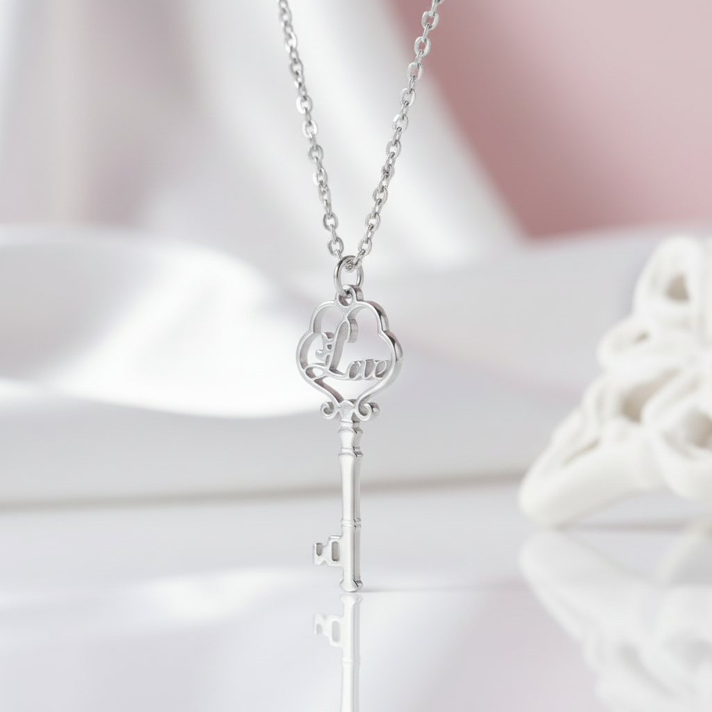 Custom Key Name Necklace-Black Diamonds New York