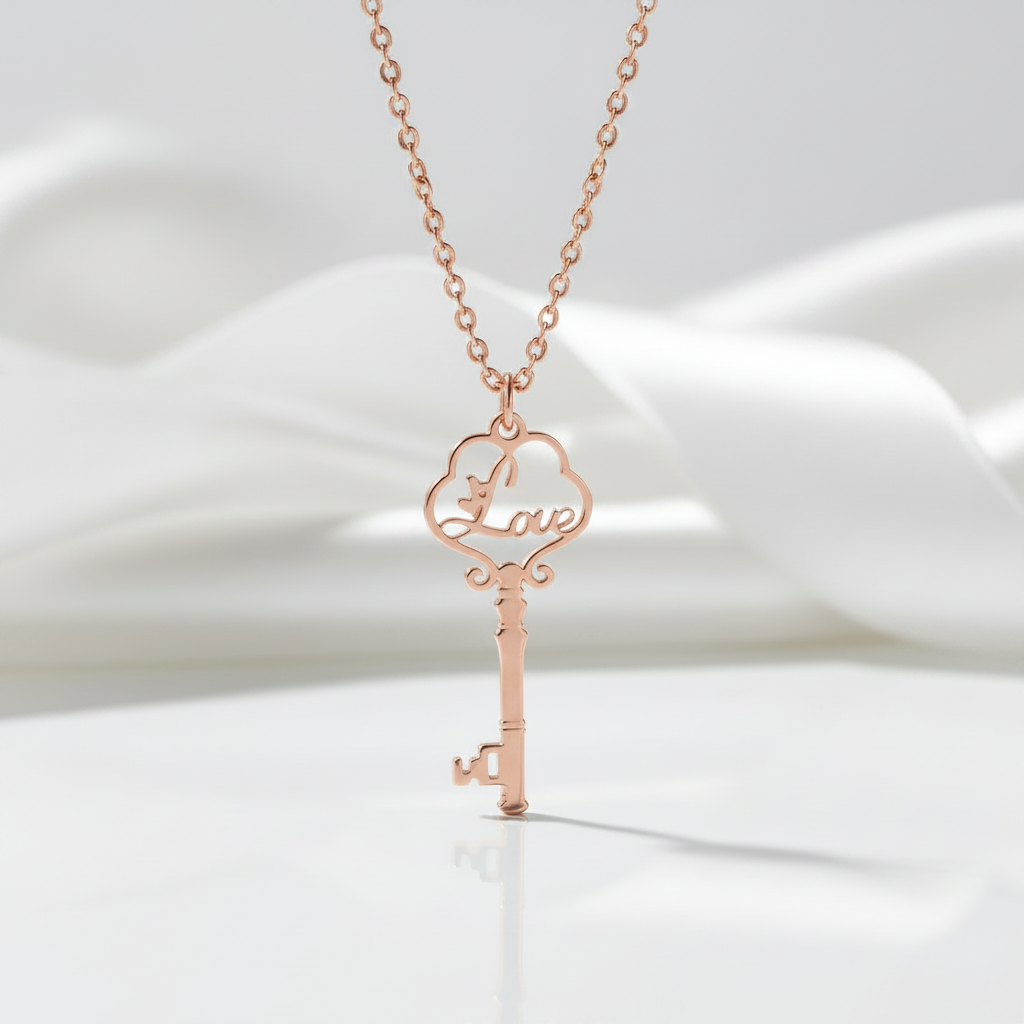 Custom Key Name Necklace-Black Diamonds New York