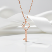 Custom Key Name Necklace-Black Diamonds New York