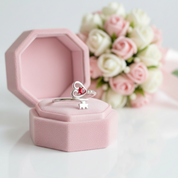 Custom Made Key To My Heart Birthstone Ring-Black Diamonds New York