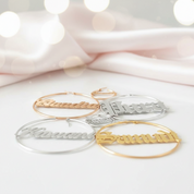 Custom Name Big Hoop Earrings-Black Diamonds New York