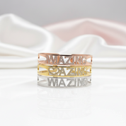 Custom Name Diamond Bracelet-Black Diamonds New York