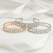 Custom Name Diamond Bracelet-Black Diamonds New York