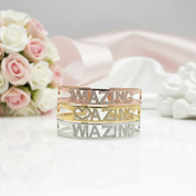 Custom Name Diamond Bracelet-Black Diamonds New York