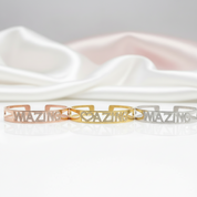 Custom Name Diamond Bracelet-Black Diamonds New York