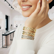 Custom Name Diamond Bracelet-Black Diamonds New York